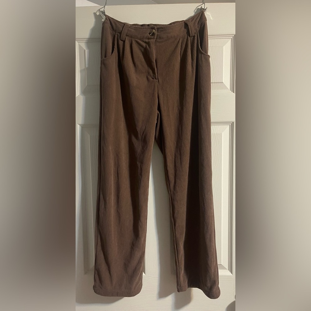 HALARA Corduroy Causal Pants - Brown Size Medium